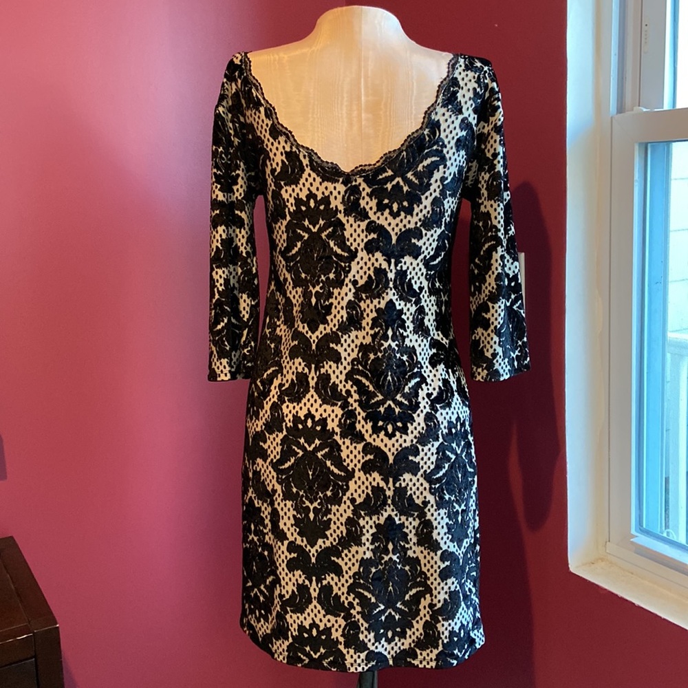Intimately Free People Black Velvet Burnout Dress Medium - Picture 5 of 8